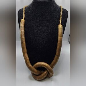 Vintage Brass Tone Metal Flexible Snake Necklace Fashion 25" Inches Adjustable